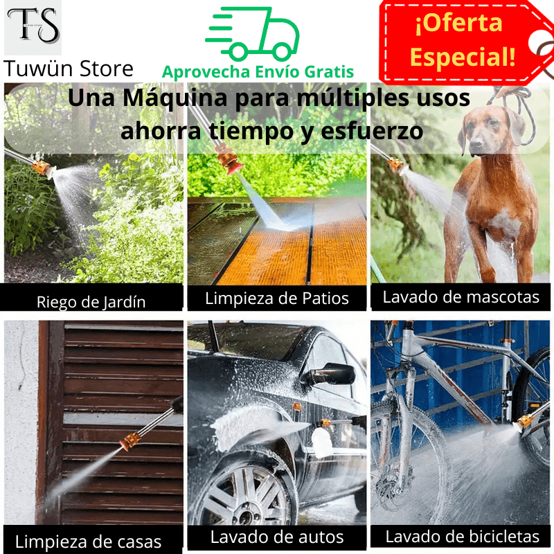 Hidrolavadora Portátil con Dos Baterías